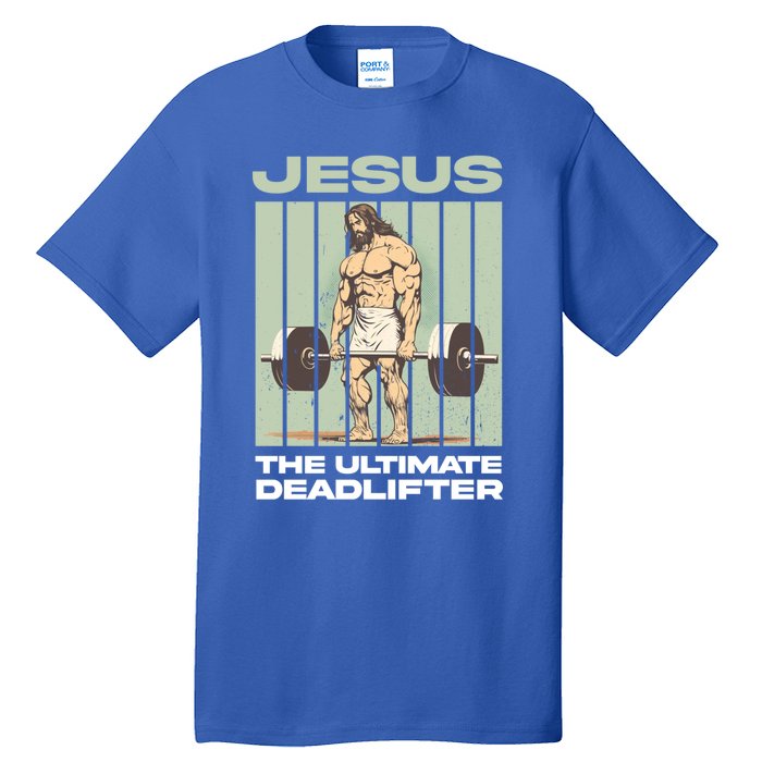 Vintage Jesus The Ultimate Deadlifter Funny Christian Gym Gift Tall T-Shirt