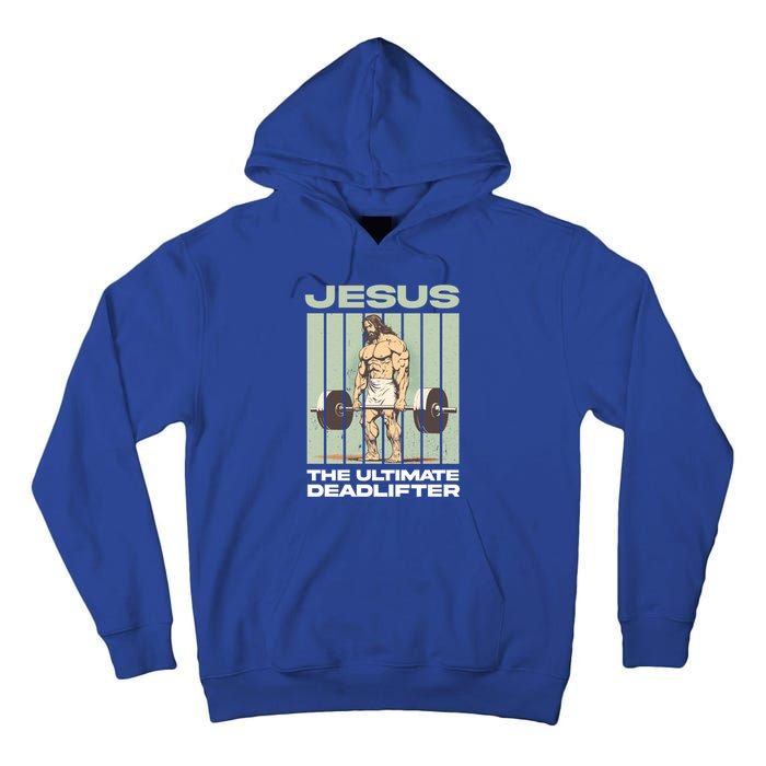 Vintage Jesus The Ultimate Deadlifter Funny Christian Gym Gift Tall Hoodie