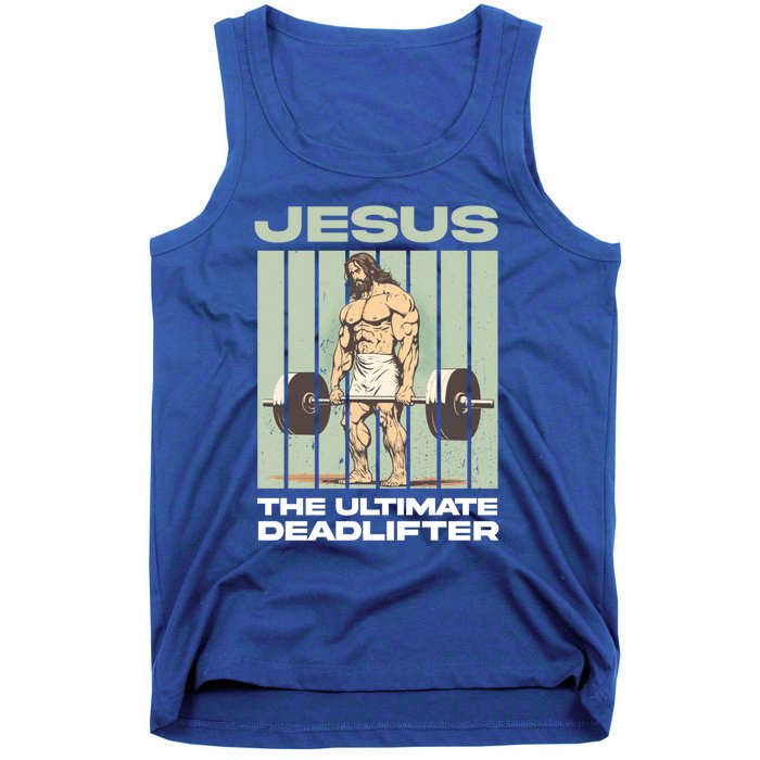 Vintage Jesus The Ultimate Deadlifter Funny Christian Gym Gift Tank Top