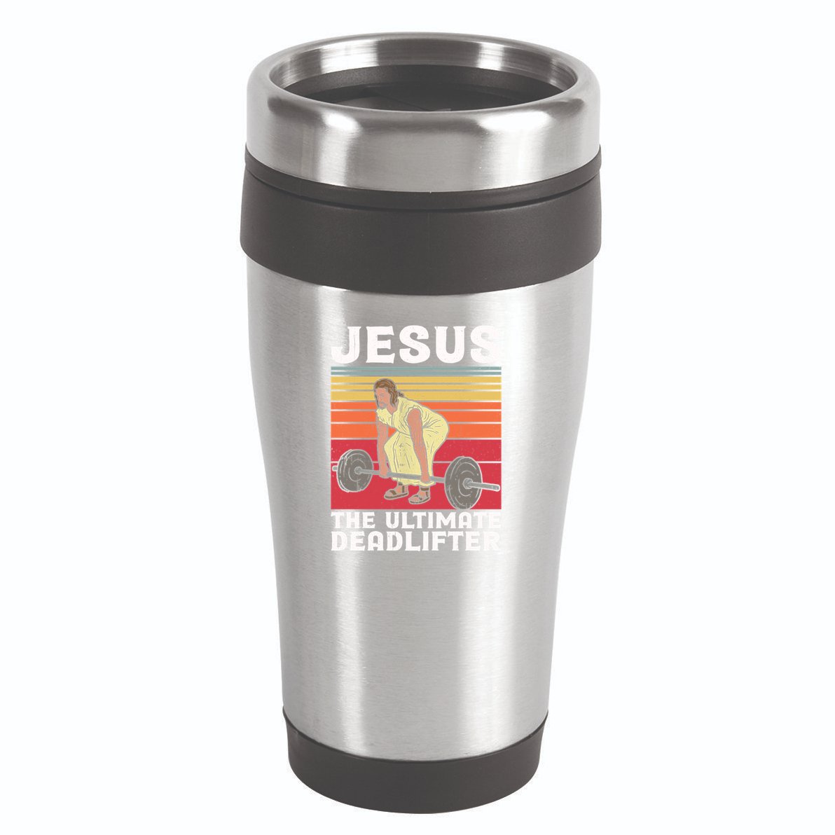Vintage Jesus The Ultimate Deadlifter Funny Gym Bodybuliding Funny Gift 16oz Travel Tumbler