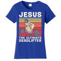 Vintage Jesus The Ultimate Deadlifter Funny Gym Bodybuliding Funny Gift Women's T-Shirt