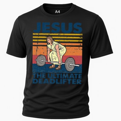 Vintage Jesus The Ultimate Deadlifter Funny Christian Gym Cooling Performance Crew T-Shirt