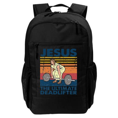 Vintage Jesus The Ultimate Deadlifter Funny Christian Gym Backpack