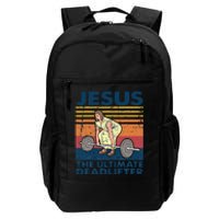 Vintage Jesus The Ultimate Deadlifter Funny Christian Gym Daily Commute Backpack