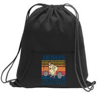 Vintage Jesus The Ultimate Deadlifter Funny Christian Gym Sweatshirt Cinch Pack Bag