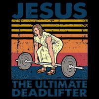 Vintage Jesus The Ultimate Deadlifter Funny Christian Gym Bucket Hat