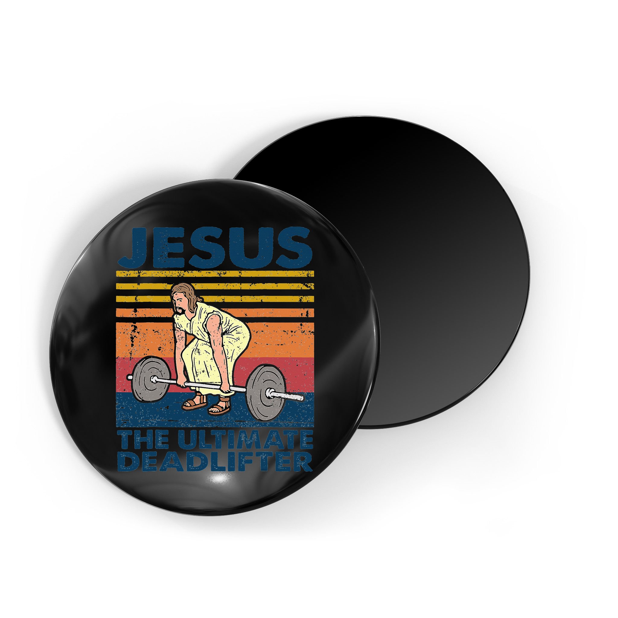 Vintage Jesus The Ultimate Deadlifter Funny Christian Gym Magnet