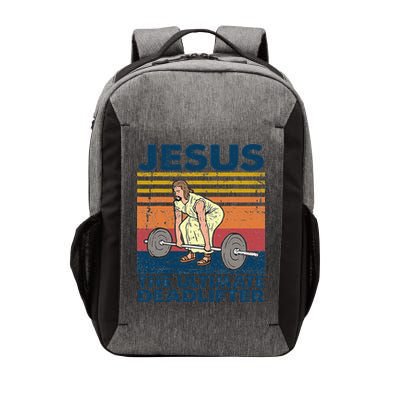 Vintage Jesus The Ultimate Deadlifter Funny Christian Gym Vector Backpack