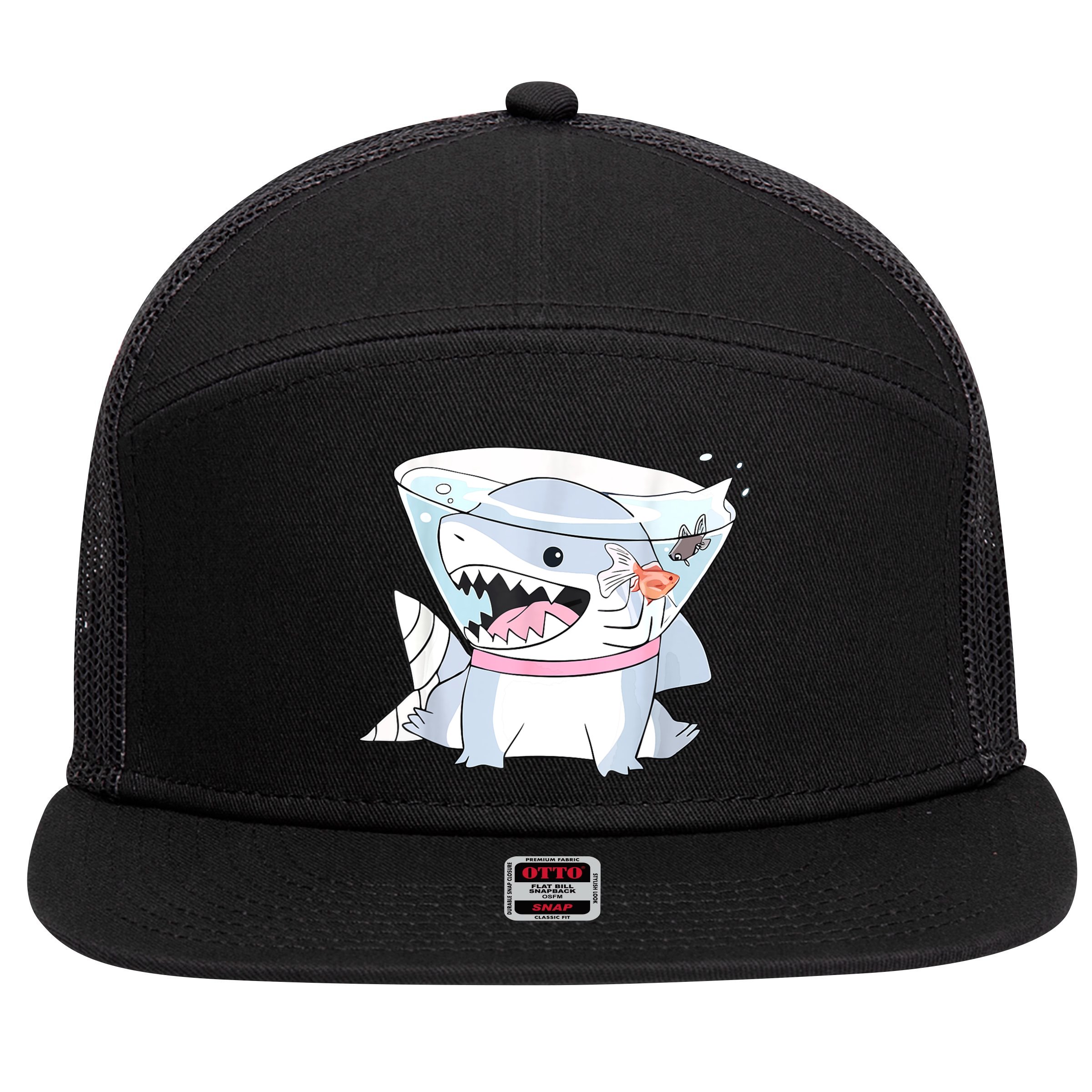 Vintage Jeff The Land Shark 7 Panel Mesh Trucker Snapback Hat