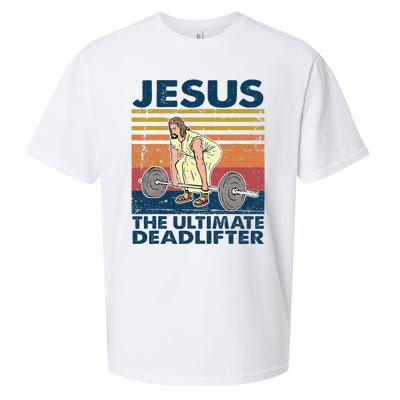 Vintage Jesus The Ultimate Deadlifter Funny Christian Gym Sueded Cloud Jersey T-Shirt