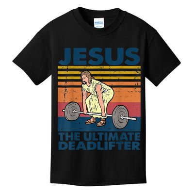 Vintage Jesus The Ultimate Deadlifter Funny Christian Gym Kids T-Shirt