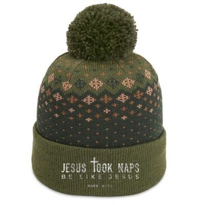 Vintage Jesus Took Naps Be Like Jesus Christ Cross Christian The Baniff Cuffed Pom Beanie