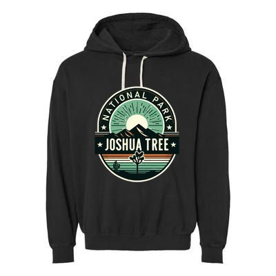 Vintage Joshua Tree National Park Hiking Camping Outdoor Gift Garment-Dyed Fleece Hoodie