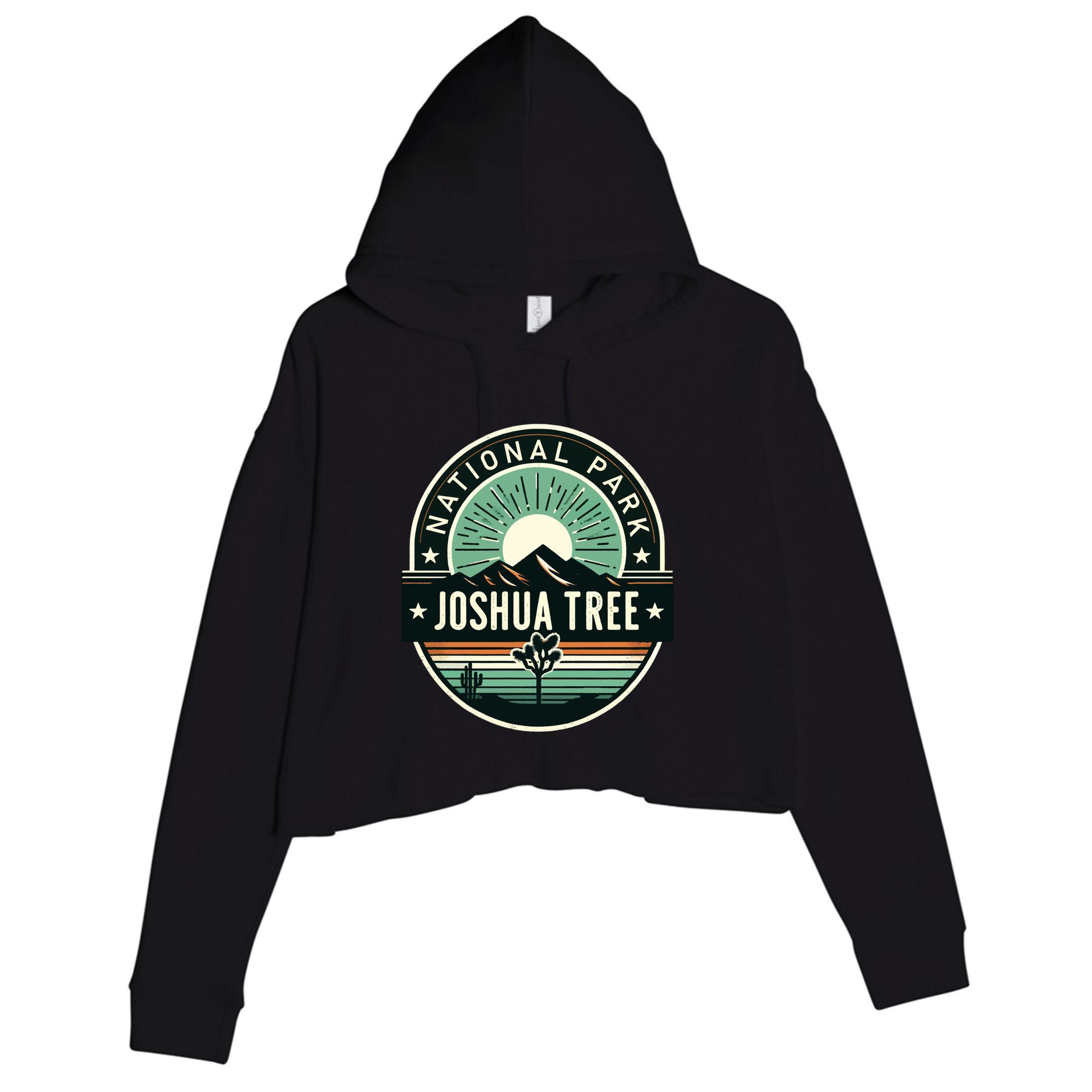 Vintage Joshua Tree National Park Hiking Camping Outdoor Gift Crop Fleece Hoodie