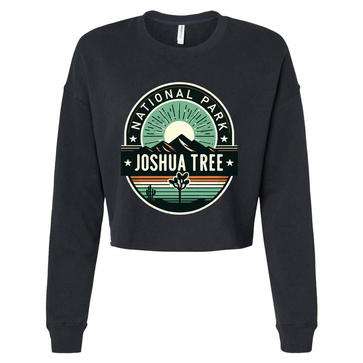 Vintage Joshua Tree National Park Hiking Camping Outdoor Gift Cropped Pullover Crew