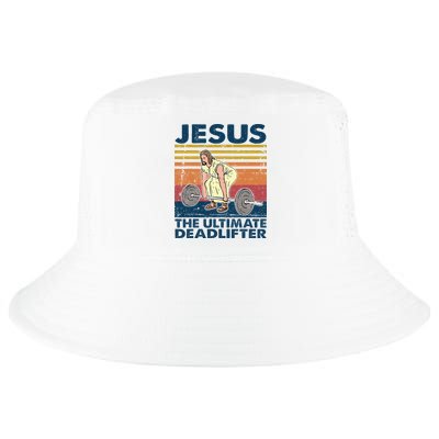 Vintage Jesus The Ultimate Deadlifter Funny Christian Gym Cool Comfort Performance Bucket Hat