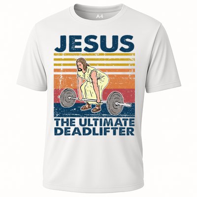 Vintage Jesus The Ultimate Deadlifter Funny Christian Gym Cooling Performance Crew T-Shirt