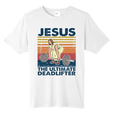 Vintage Jesus The Ultimate Deadlifter Funny Christian Gym Tall Fusion ChromaSoft Performance T-Shirt