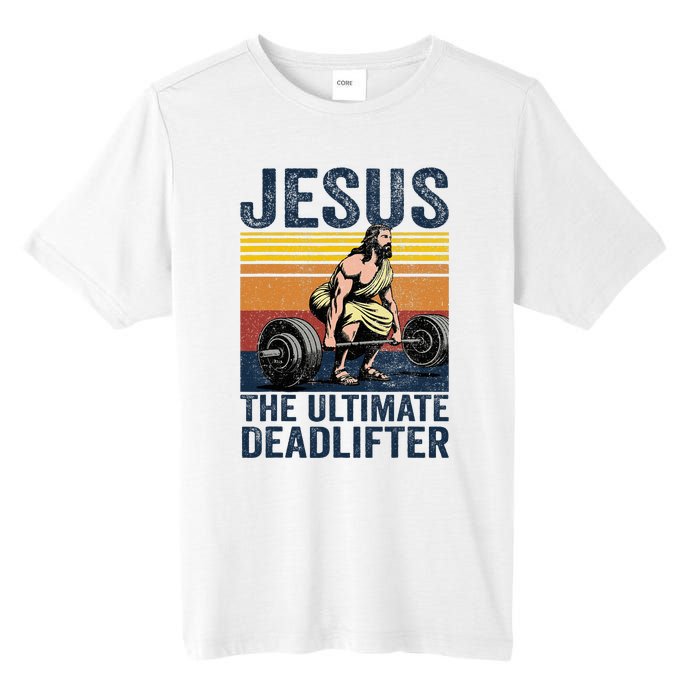 Vintage Jesus The Ultimate Deadlifter Funny Christian Gym Tall Fusion ChromaSoft Performance T-Shirt