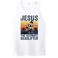 Vintage Jesus The Ultimate Deadlifter Funny Christian Gym PosiCharge Competitor Tank