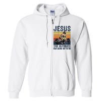 Vintage Jesus The Ultimate Deadlifter Funny Christian Gym Full Zip Hoodie