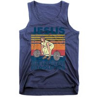 Vintage Jesus The Ultimate Deadlifter Funny Christian Gym Tank Top