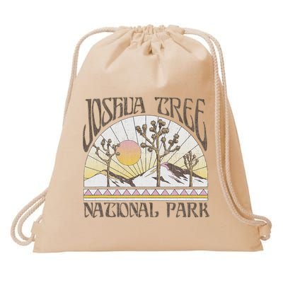 Vintage Joshua Tree National Park Retro Outdoor Camping Hike Drawstring Bag