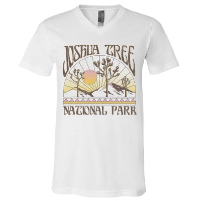 Vintage Joshua Tree National Park Retro Outdoor Camping Hike V-Neck T-Shirt