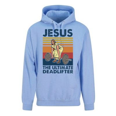 Vintage Jesus The Ultimate Deadlifter Gym Christian Faith Unisex Surf Hoodie