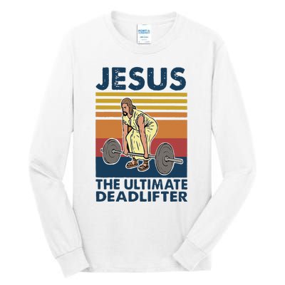 Vintage Jesus The Ultimate Deadlifter Gym Christian Faith Tall Long Sleeve T-Shirt