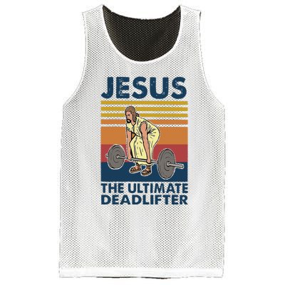 Vintage Jesus The Ultimate Deadlifter Gym Christian Faith Mesh Reversible Basketball Jersey Tank