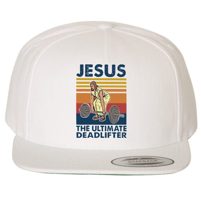 Vintage Jesus The Ultimate Deadlifter Gym Christian Faith Wool Snapback Cap