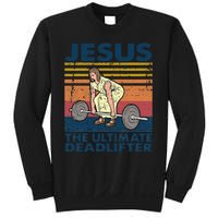 Vintage Jesus The Ultimate Deadlifter Funny Christian Gym Sweatshirt