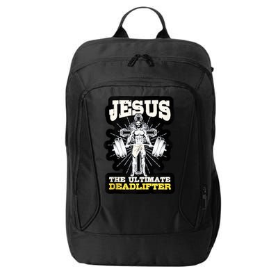 Vintage Jesus The Ultimate Deadlifter Funny Christian Gym City Backpack