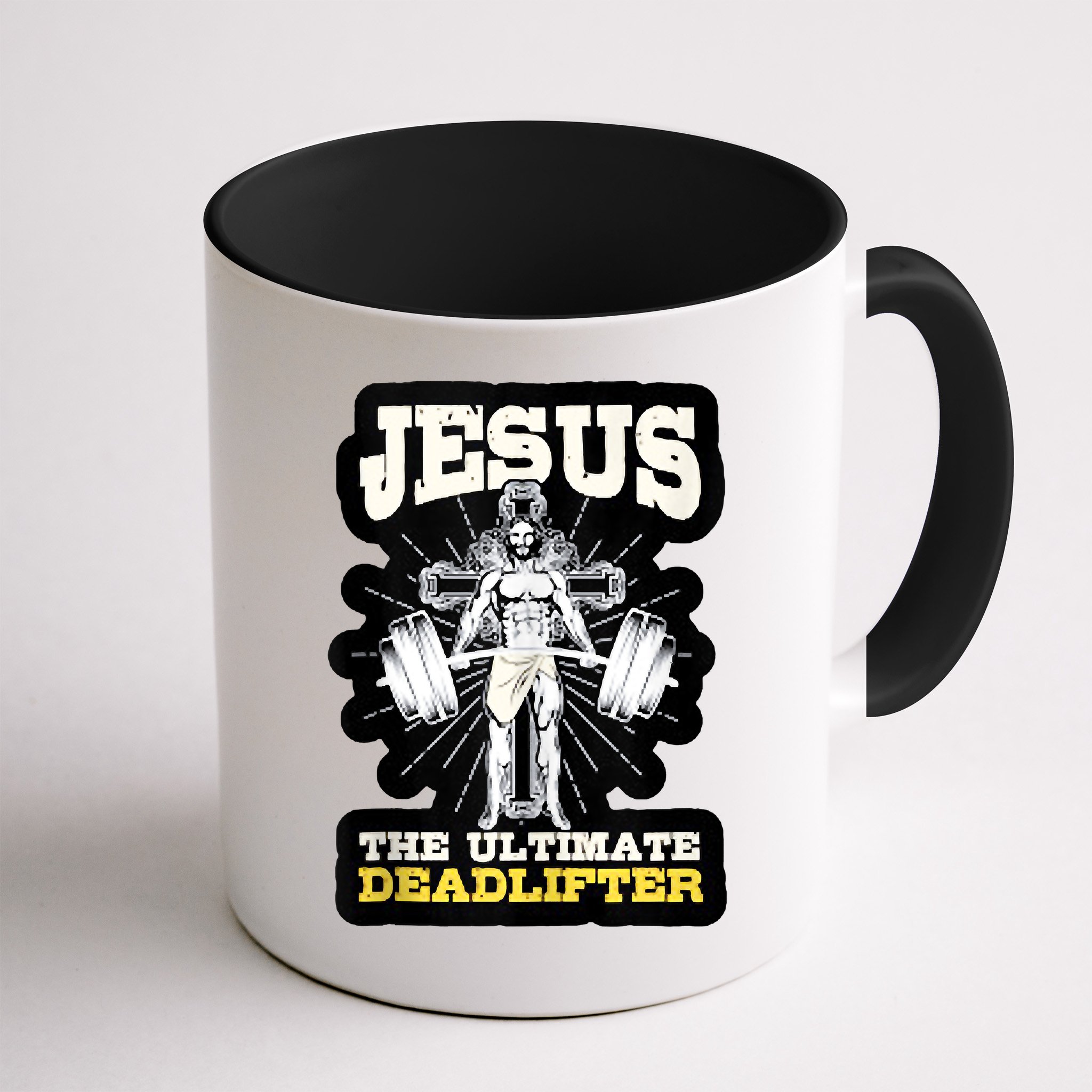 Vintage Jesus The Ultimate Deadlifter Funny Christian Gym Mug
