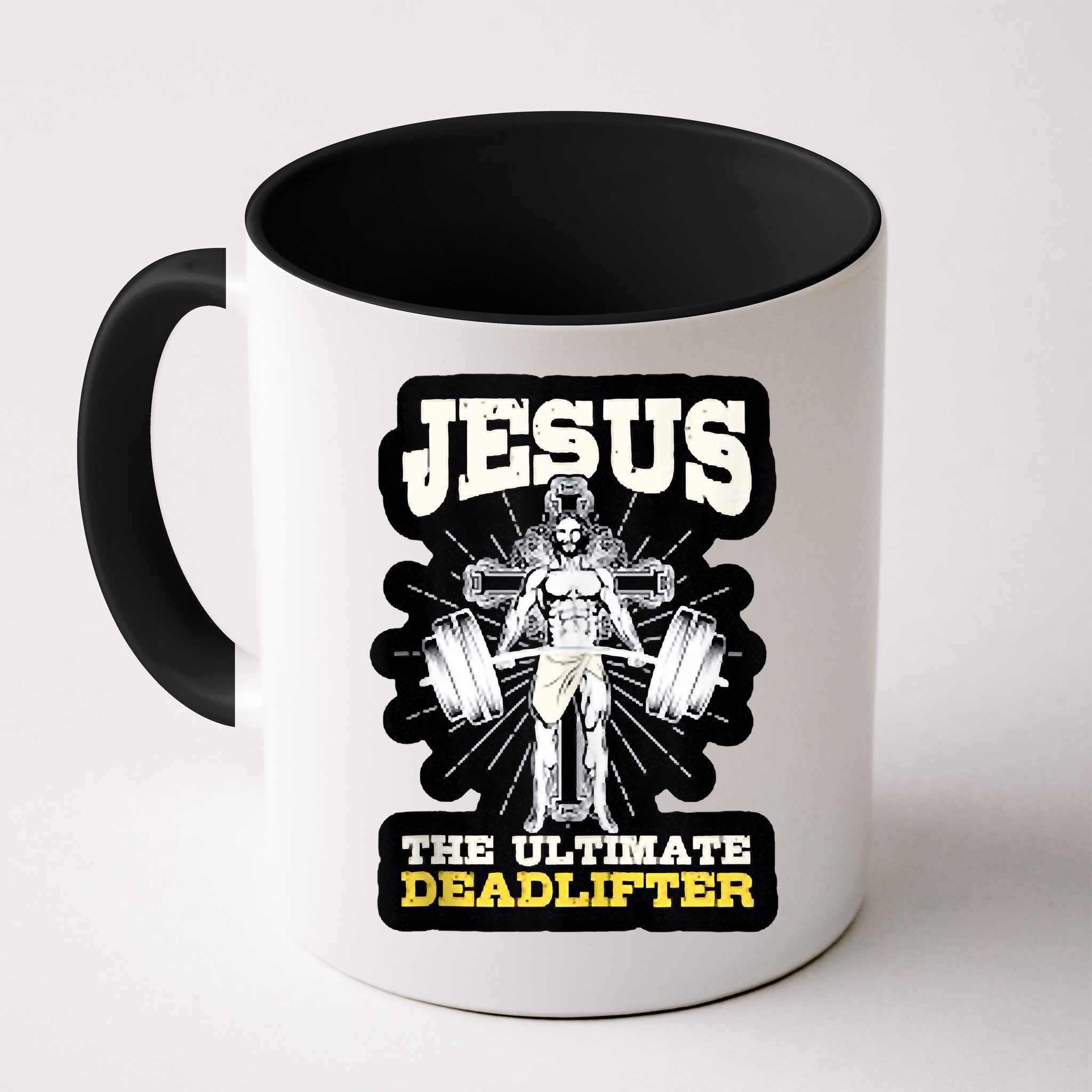 Vintage Jesus The Ultimate Deadlifter Funny Christian Gym Mug