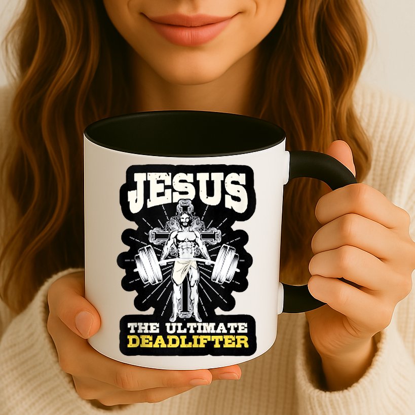 Vintage Jesus The Ultimate Deadlifter Funny Christian Gym Mug
