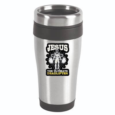 Vintage Jesus The Ultimate Deadlifter Funny Christian Gym 16oz Travel Tumbler