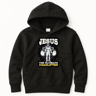 Vintage Jesus The Ultimate Deadlifter Funny Christian Gym Kids Hoodie