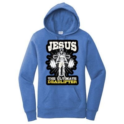 Vintage Jesus The Ultimate Deadlifter Funny Christian Gym Women's Pullover Hoodie