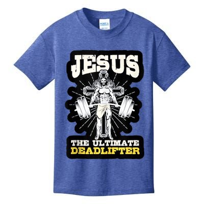 Vintage Jesus The Ultimate Deadlifter Funny Christian Gym Kids T-Shirt