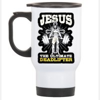 Vintage Jesus The Ultimate Deadlifter Funny Christian Gym Stainless Steel Travel Mug