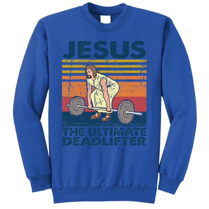 Vintage Jesus The Ultimate Deadlifter Funny Christian Gym Sweatshirt