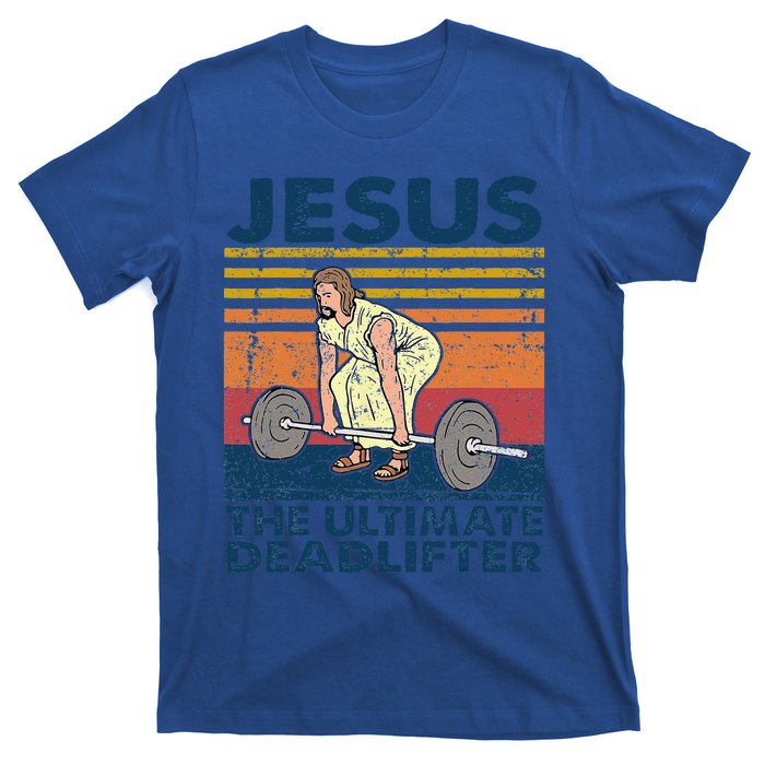 Vintage Jesus The Ultimate Deadlifter Funny Christian Gym T-Shirt