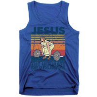 Vintage Jesus The Ultimate Deadlifter Funny Christian Gym Tank Top