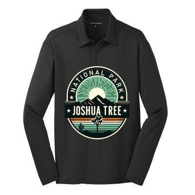 Vintage Joshua Tree National Park Hiking Camping Outdoor Gift Silk Touch Performance Long Sleeve Polo