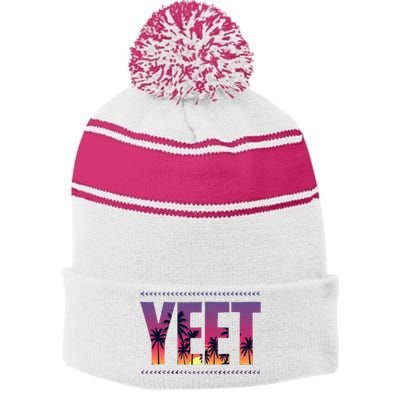 Vintage J.E.Y Uso Yeet Stripe Pom Pom Beanie