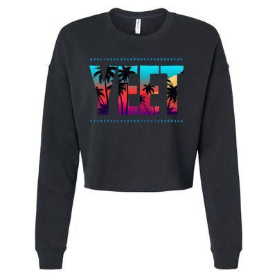 Vintage Yeet Saying Cropped Pullover Crew