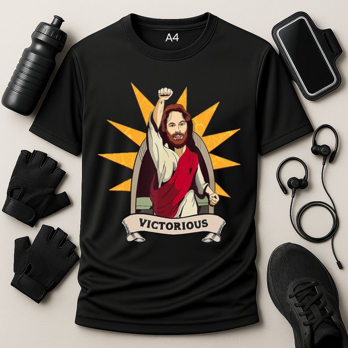 Victorious Jesus Cooling Performance Crew T-Shirt