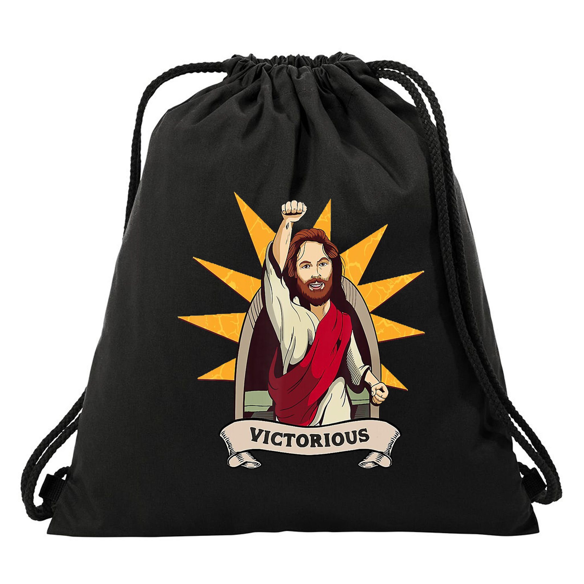 Victorious Jesus Drawstring Bag